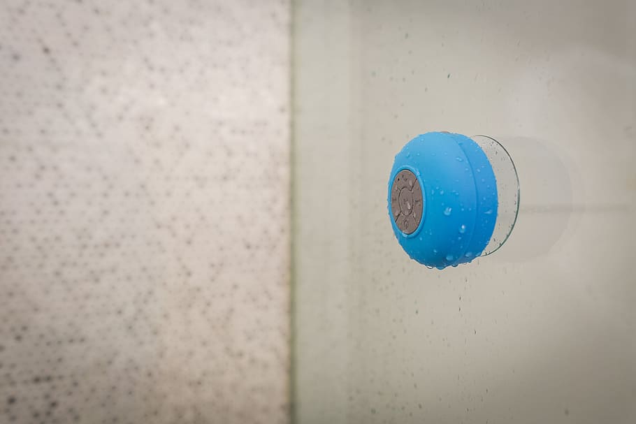 blue, bluetooth, speaker, electronic, technology, waterproof HD wallpaper
