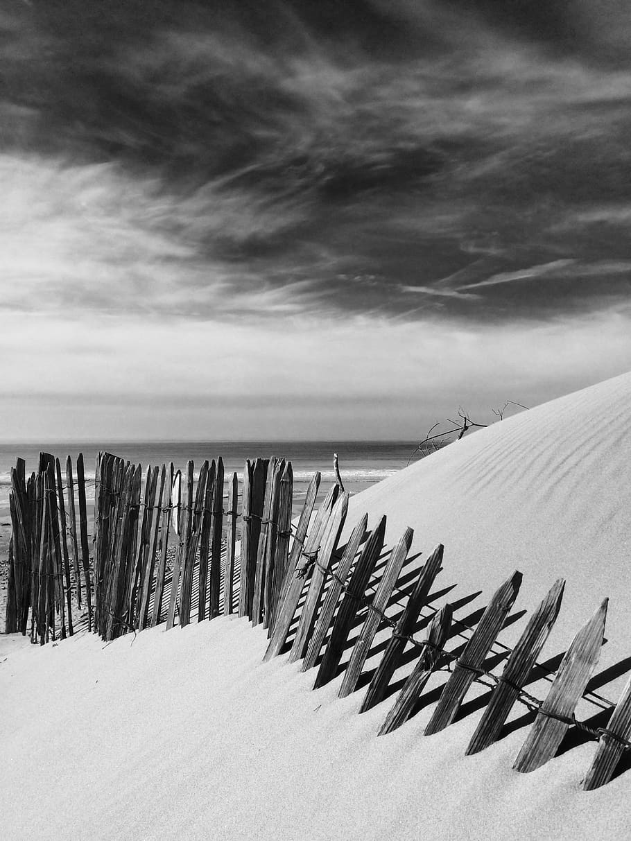 brown fence, france, longeville-sur-mer, unnamed road, sand, soil HD wallpaper