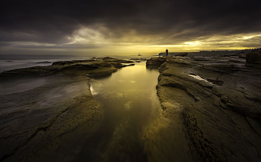 Body Of Water, beach, dawn, nature, ocean, sea, seascape, sunrise HD wallpaper