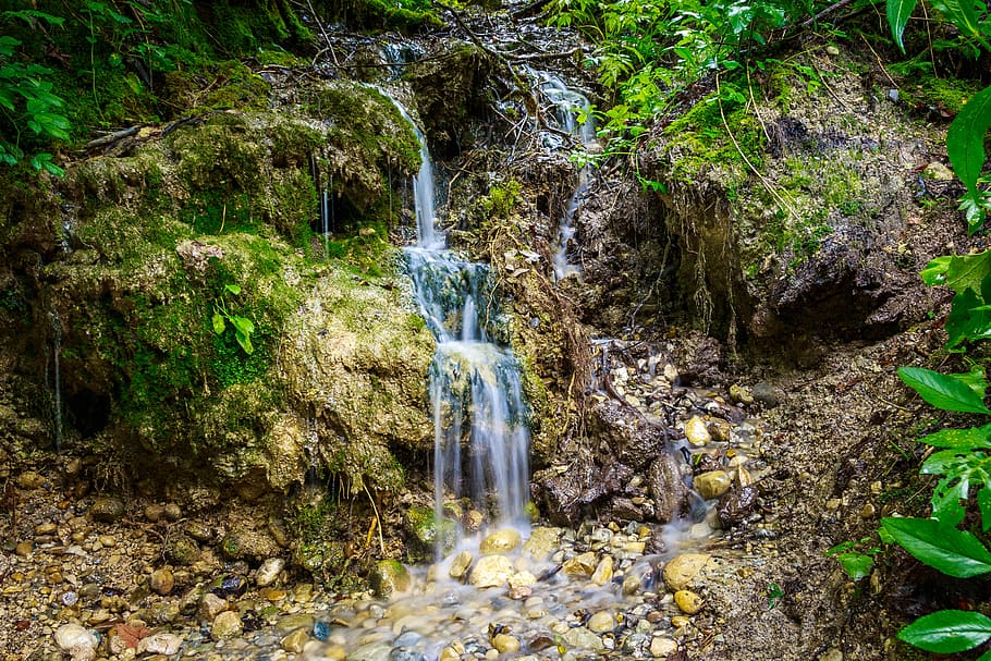 small waterfall, eistobel, isny, nature, reserve, gem, forest HD wallpaper