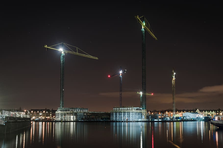 netherlands, amsterdam, rem eiland restaurant, construction HD wallpaper
