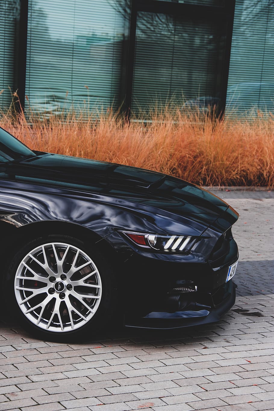 black car, automobile, vehicle, transportation, spoke, machine HD wallpaper