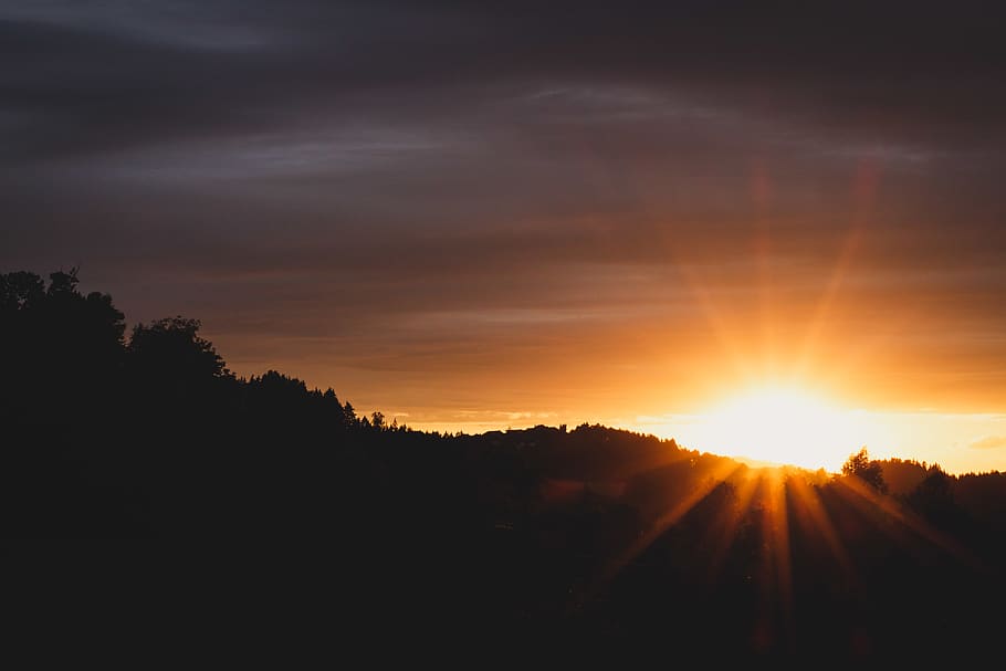 sunset, nature, dusk, dawn, shadows, landscape, sky, beauty in nature HD wallpaper