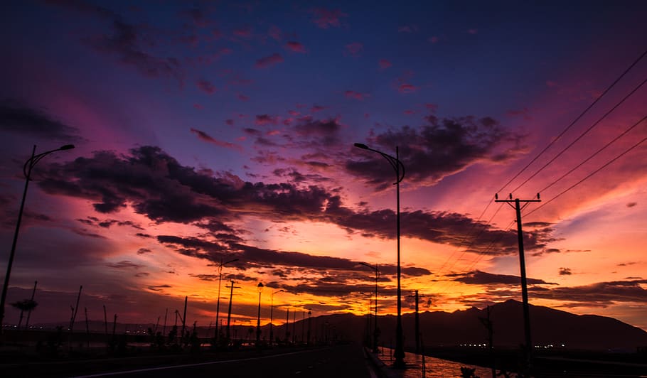 sunset, vietnam, cloud - sky, silhouette, beauty in nature HD wallpaper