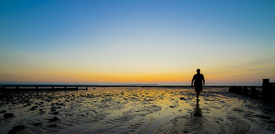 united kingdom, whitstable, sky, beach, water, sea, land, beauty in nature HD wallpaper