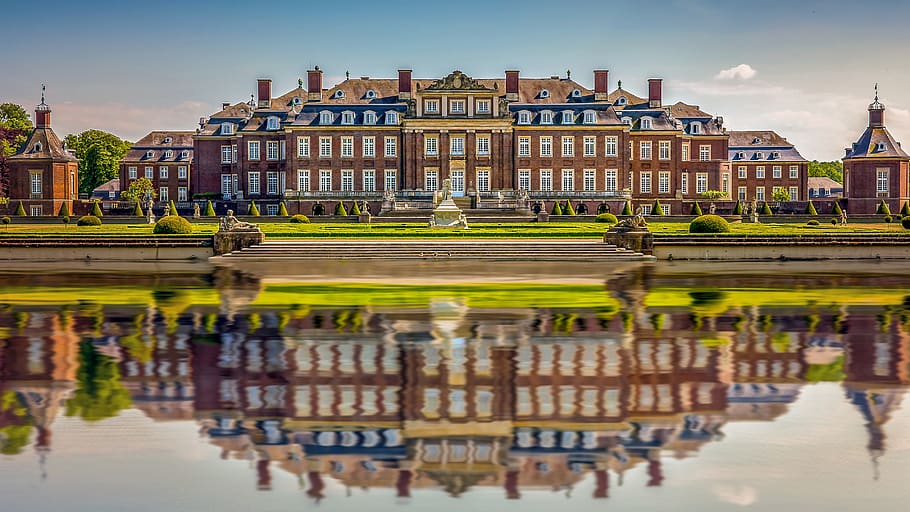 travel, castle, architecture, waters, tourism, reflection, building exterior HD wallpaper