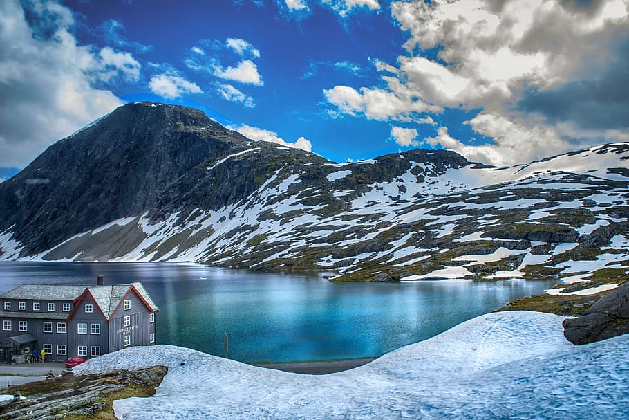 lake, mountain, norway, water, scenics - nature, cloud - sky HD wallpaper