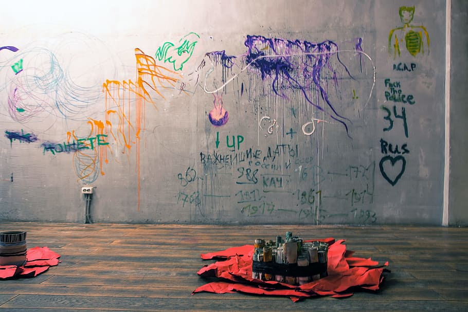 graffiti, wall, paint, background, old, distressed, color, colorful HD wallpaper
