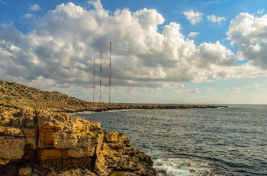 cyprus, cavo greko, landscape, nature, sea, rock, cliff, geology HD wallpaper