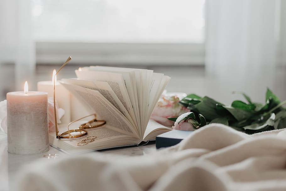 text, furniture, table, book, candle, love, home, candles, glases HD wallpaper