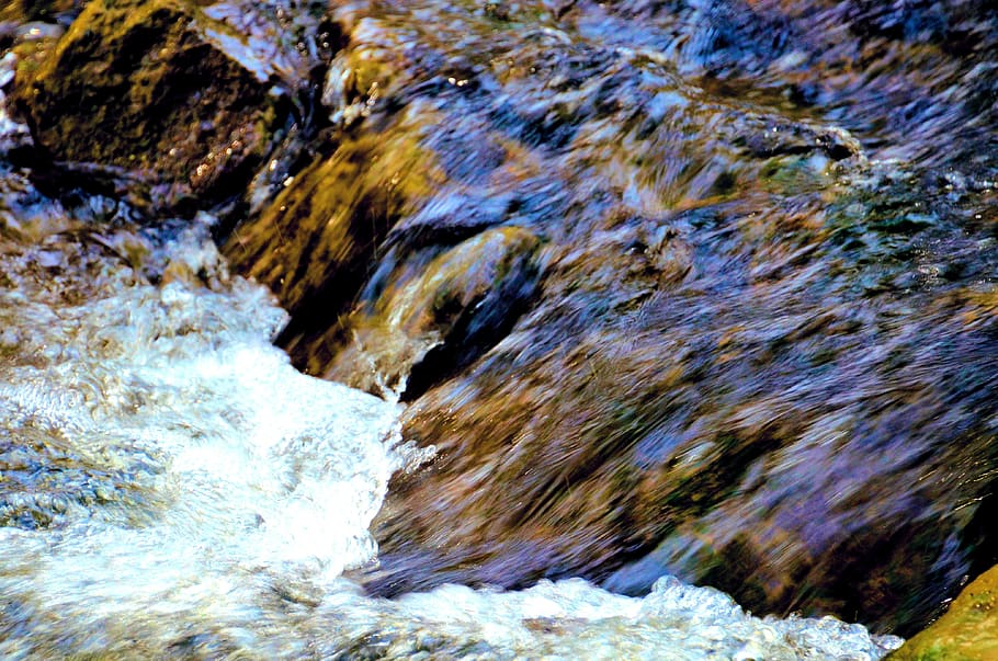 rock, rock - object, solid, motion, no people, water, beauty in nature HD wallpaper