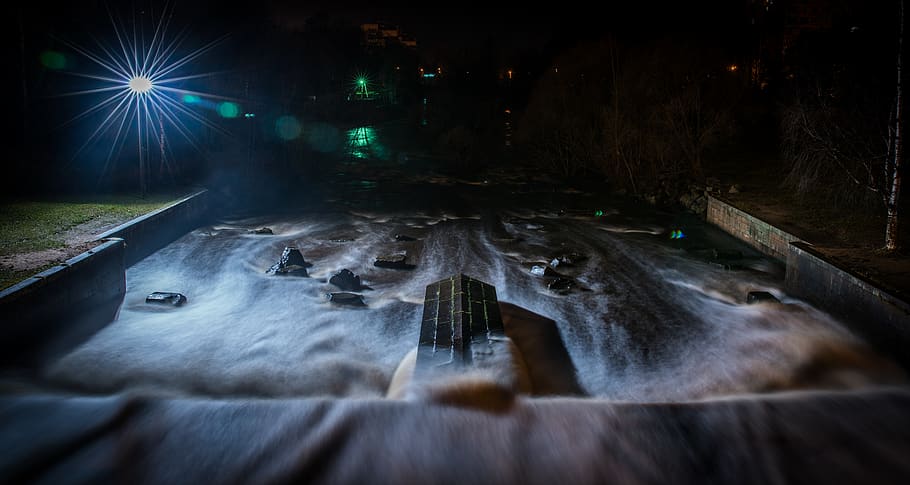 Timelapse River With Building Landscape, environment, evening HD wallpaper