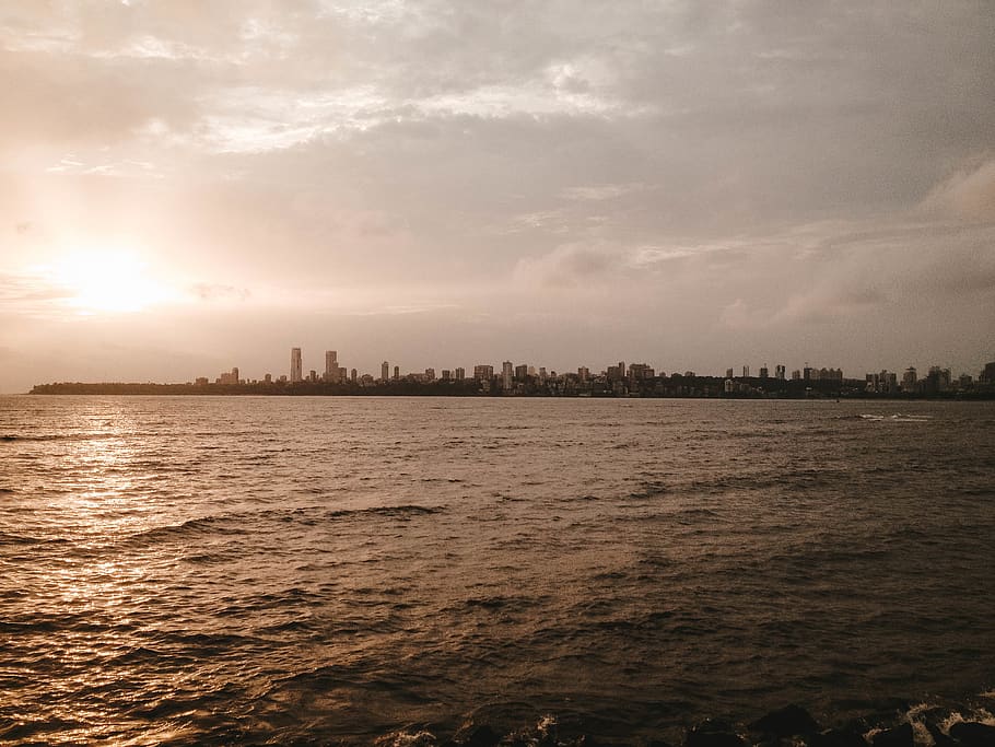 mumbai, india, sea, ocean, sunset, landscape, sky, water, cloud - sky HD wallpaper