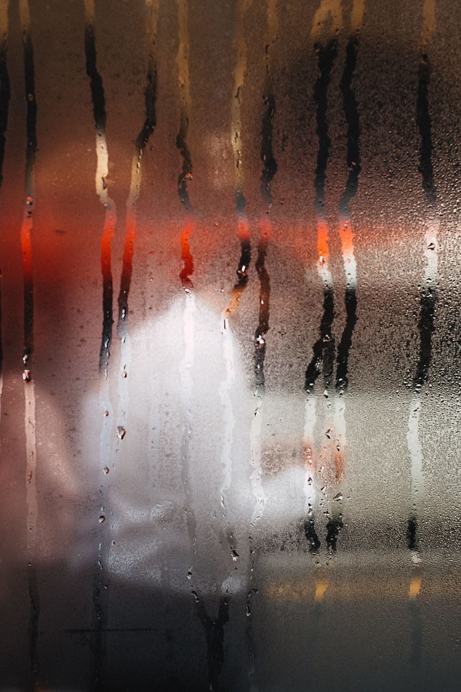 water traces on glass window, drop, water drop, steam, street HD wallpaper