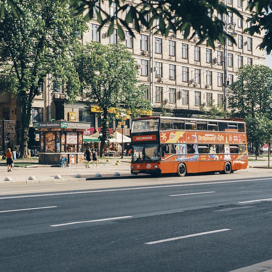 ukraine, kyiv, maidan nezalezhnosti, city, street, kiev, bus