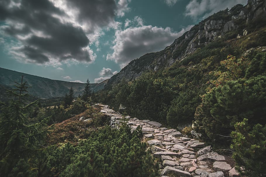way, mountains, road, landscape, sky, the stage, panorama, cloud - sky HD wallpaper