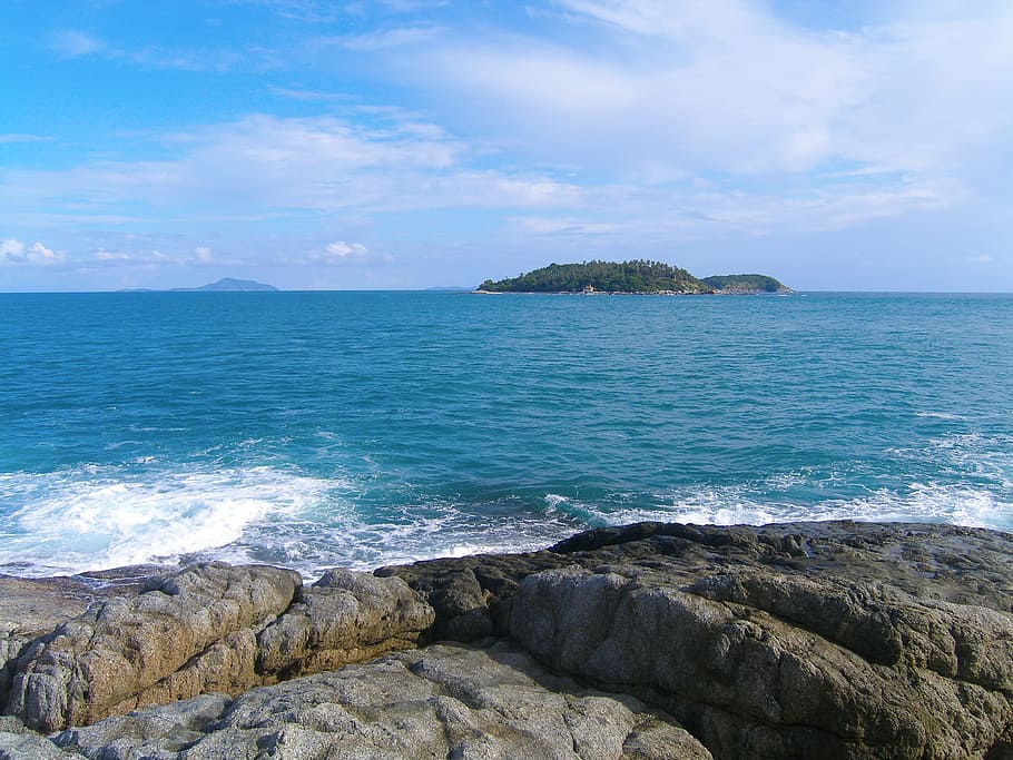 beach, sea, scene, sunlight, thailand, coast, travel, sunny HD wallpaper