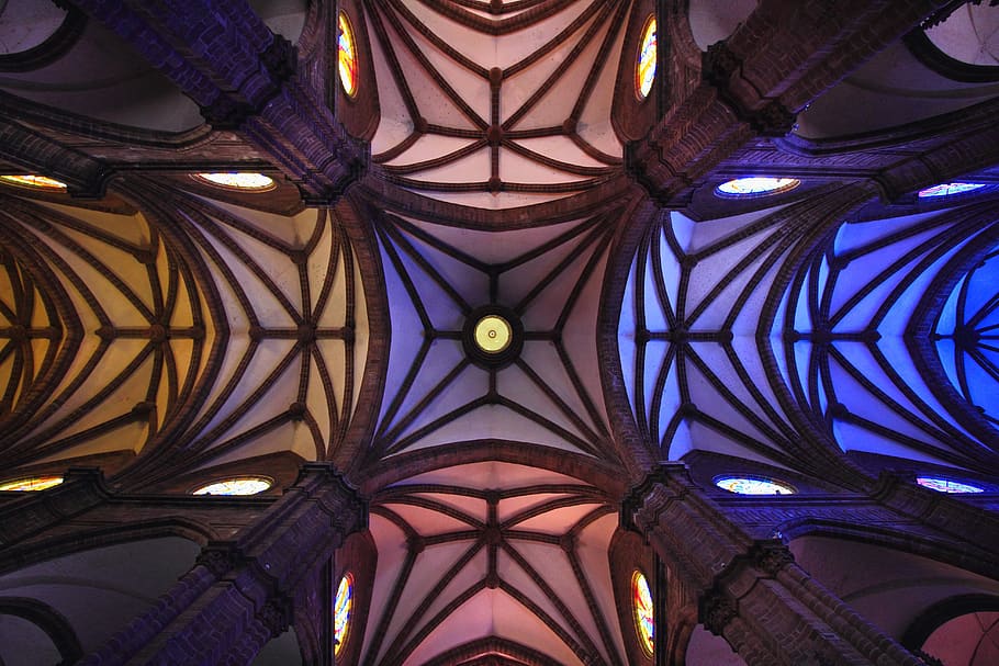 texture, colors, lines, ceiling, blue, architecture, built structure HD wallpaper