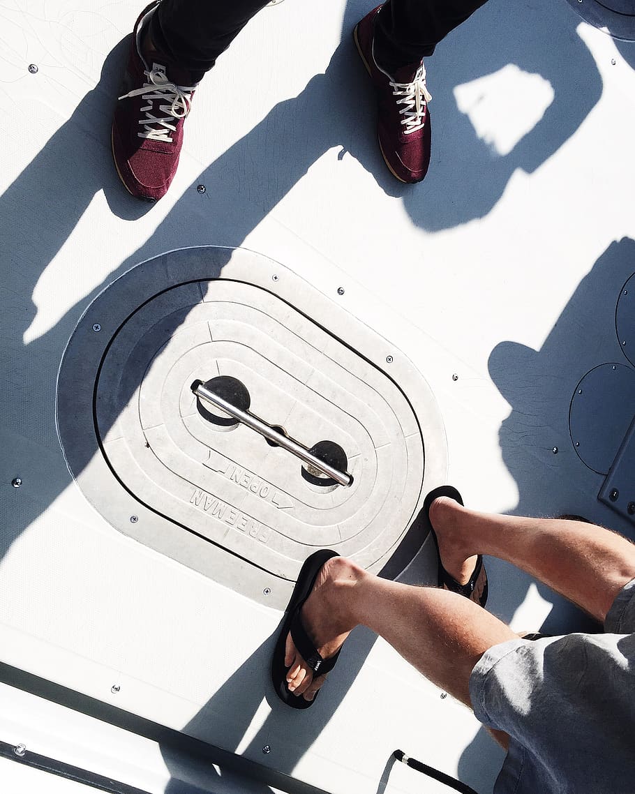 boat, shoes, shadows, one person, real people, human body part HD wallpaper