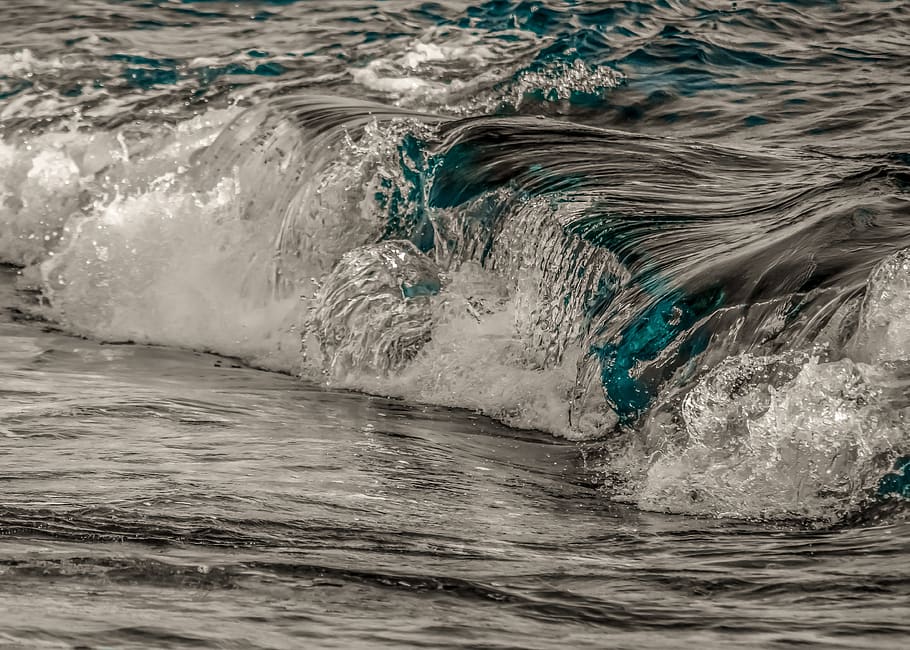 wave, surf, water, sea, nature, splash, power, seascape, motion HD wallpaper