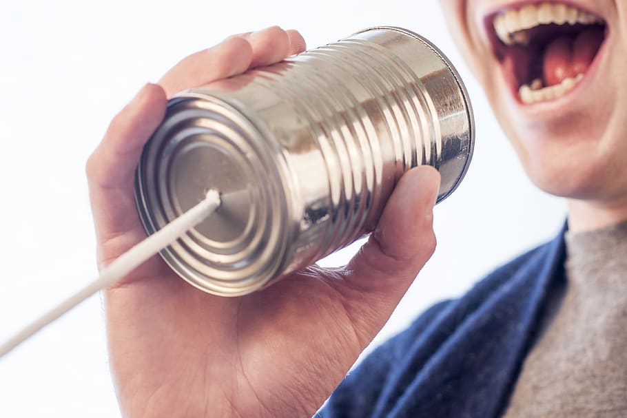 Smiling Person Holding Gray Stainless Steel Can, chat, chatting HD wallpaper