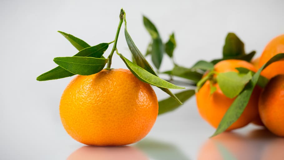 orange, fruit, table, leaves, fresh, citrus, healthy, food HD wallpaper