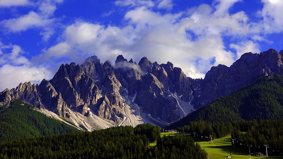 mountain, outdoors, nature, mountain range, plant, tree, abies HD wallpaper