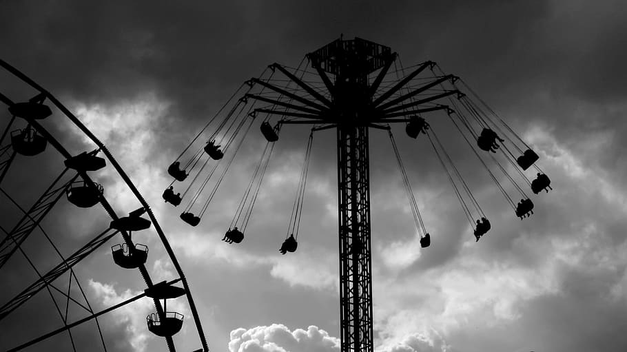 Ride, fair, enjoy, amuse, Object, sky, cloud - sky, arts culture and entertainment HD wallpaper
