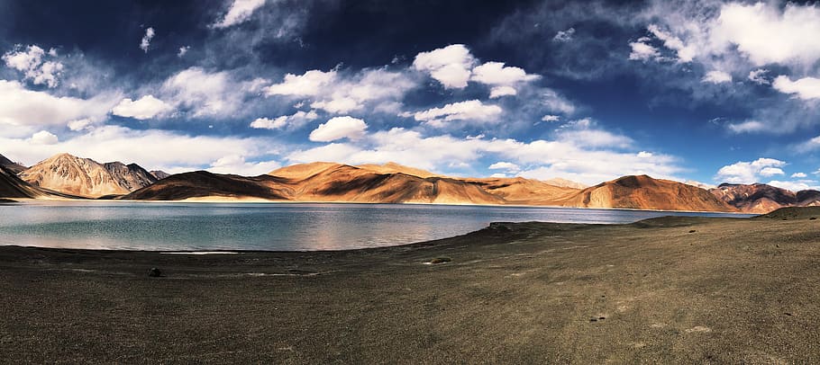 pangong tso, mountain, scenics - nature, cloud - sky, beauty in nature HD wallpaper