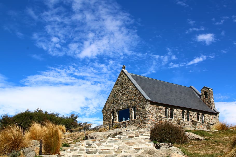 church, blue sky, cloud, architecture, built structure, building exterior