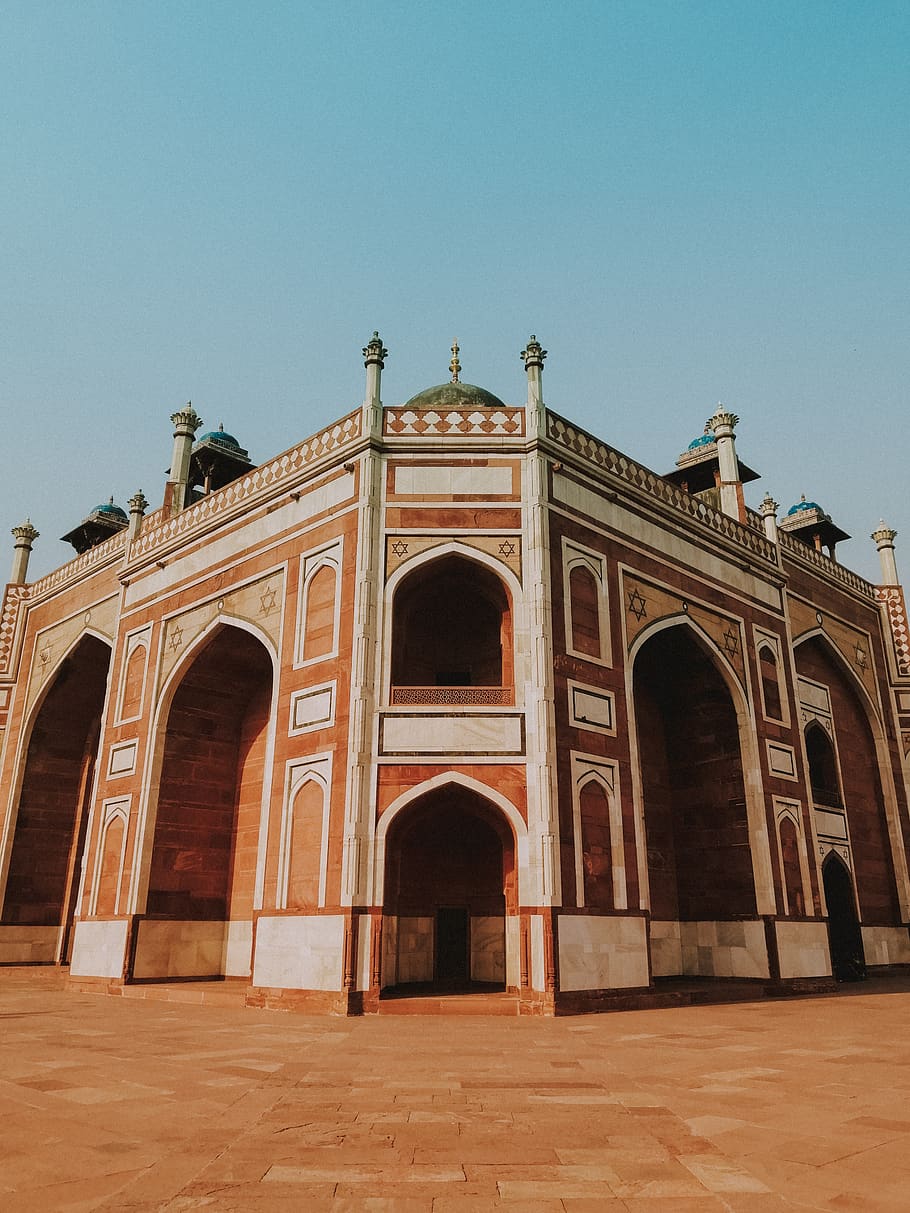 Beige and White Painted Temple, arches, architecture, building HD wallpaper