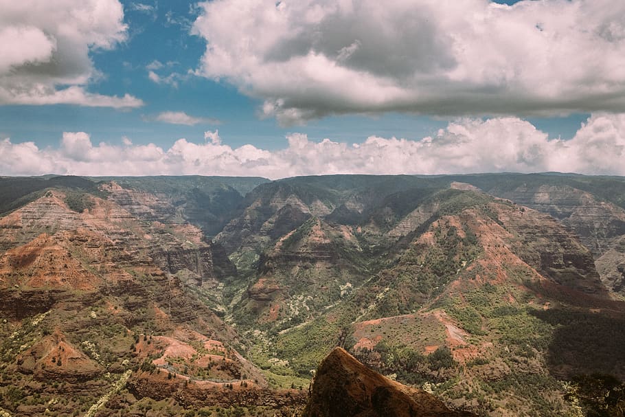 waimea canyon, united states, kauai, cloud - sky, scenics - nature, HD wallpaper