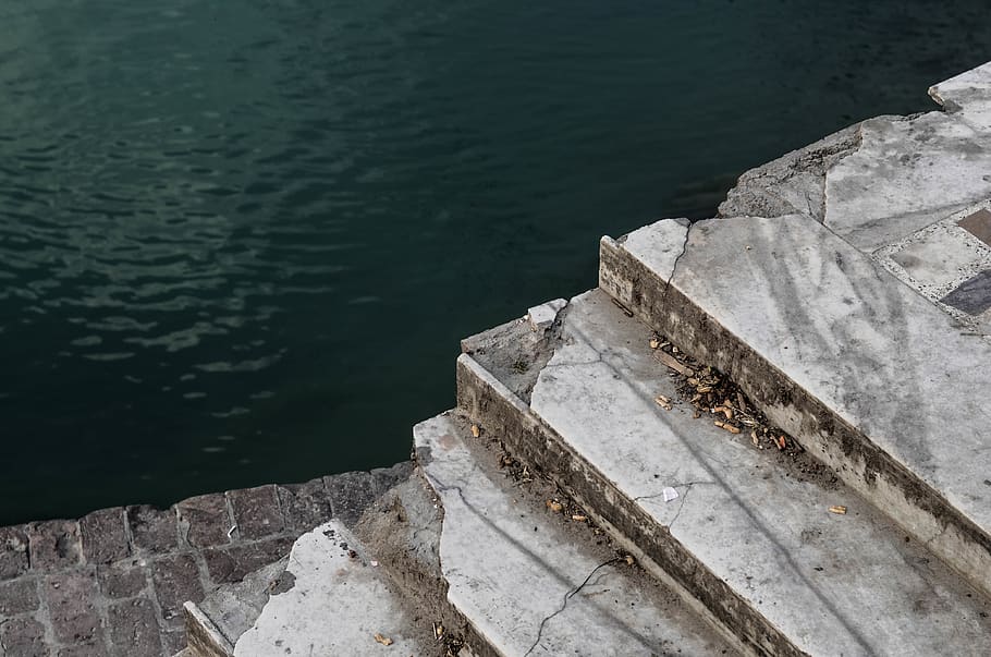 india, rishikesh, water, edges, high angle view, sea, day, nature HD wallpaper