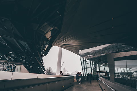People Walking Inside Building, architectural design, architecture HD wallpaper