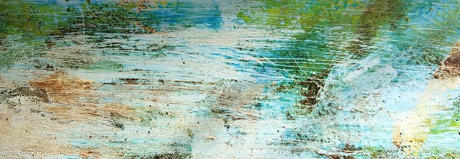 scratched, mediterranean, structure, white, green, blue, brown HD wallpaper