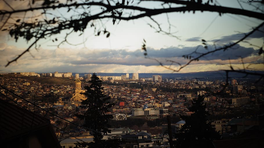 georgia, panorama, tbilisi, city, caucasian, building exterior HD wallpaper