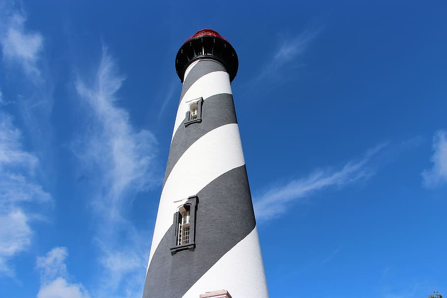 lighthouse, saint augustine, sky, blue, florida, landmark, architecture HD wallpaper
