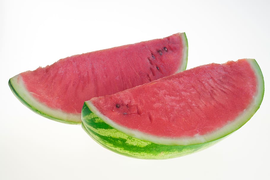 watermelon, slice, isolated, white, dietfood, red, healthyfood HD wallpaper