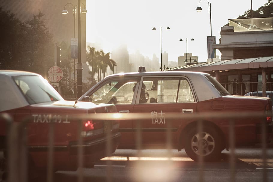 red car beside building, transportation, automobile, vehicle HD wallpaper