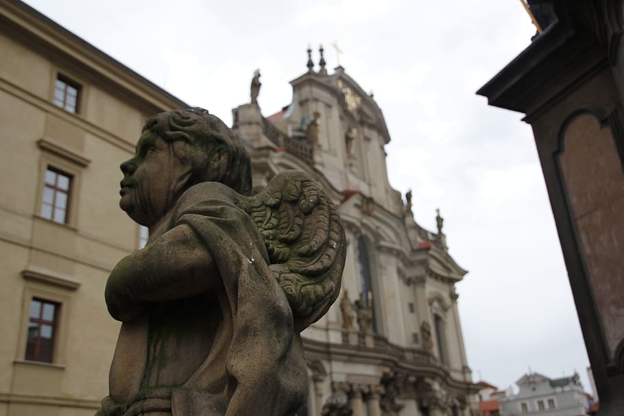 statue, Prague, sculpture, architecture, art and craft, built structure HD wallpaper