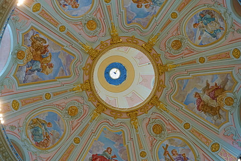 low-angle photography false ceiling, architecture, building, apse HD wallpaper