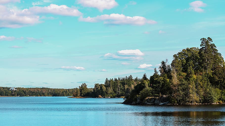 islet surrounded by sea, nature, outdoors, land, water, shoreline HD wallpaper