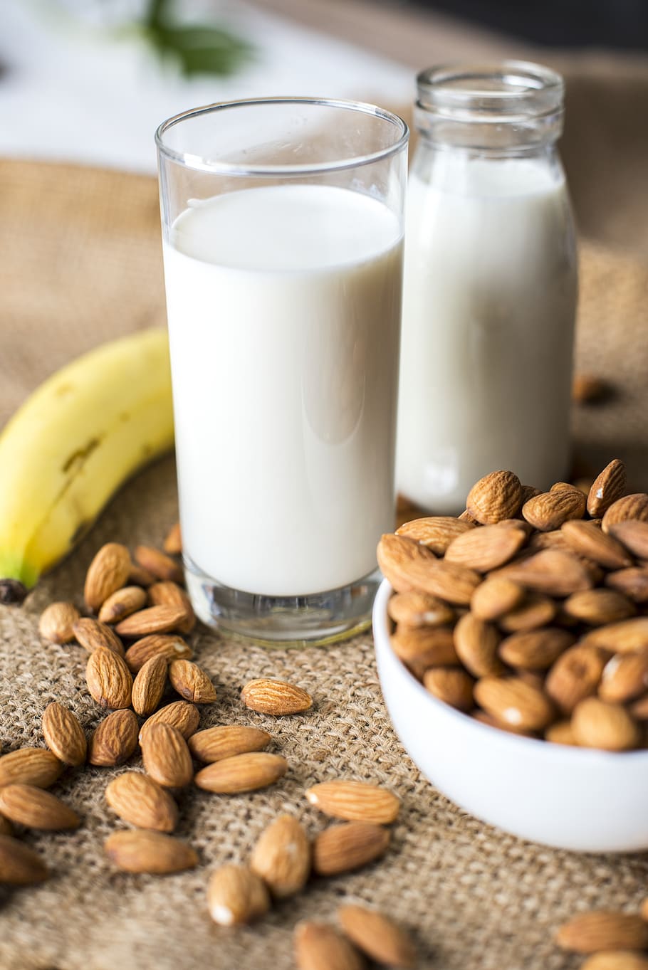 Hd Wallpaper Almond Almond Milk Banana Bottle Bowl Brown Images, Photos, Reviews