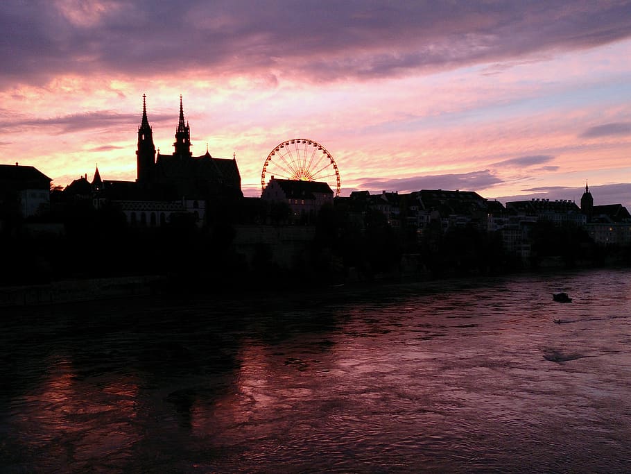 switzerland, basel, sky, building exterior, sunset, built structure HD wallpaper