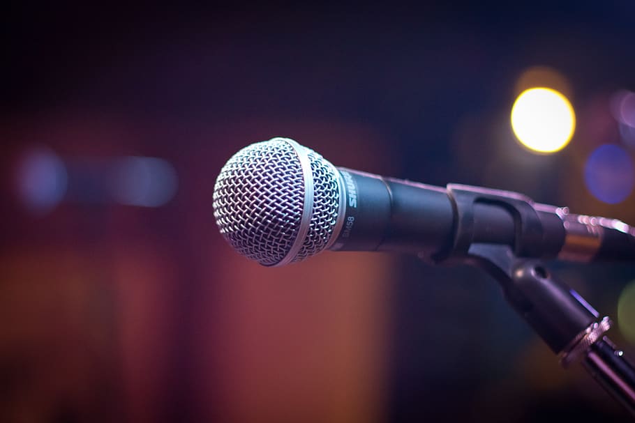 Black and Gray Microphone, macro, music, sound, input device HD wallpaper