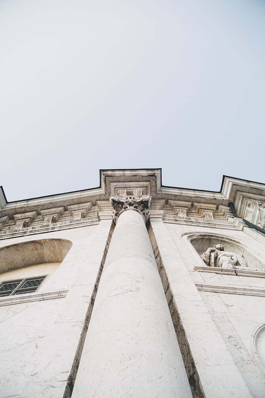 gray concrete pillar, architecture, built structure, sky, building exterior HD wallpaper