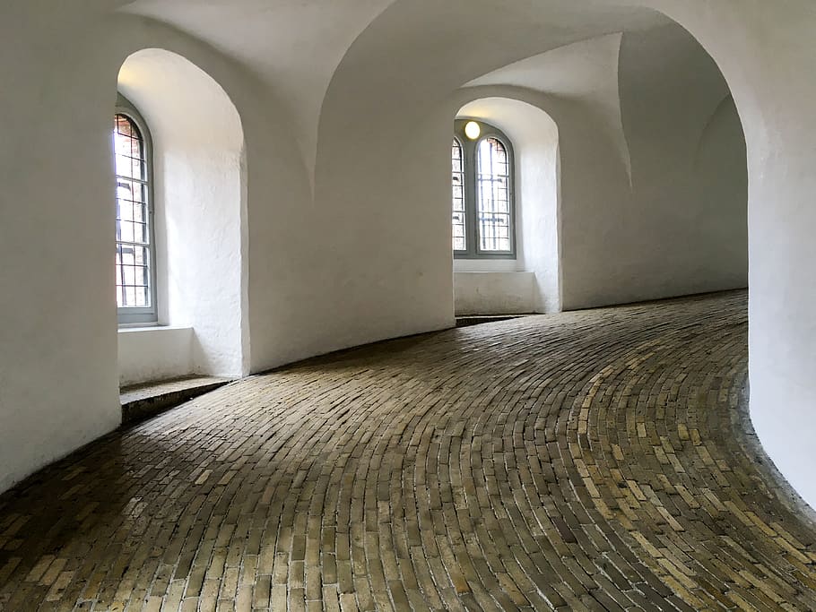 white arch room, window, indoors, architecture, building, day HD wallpaper