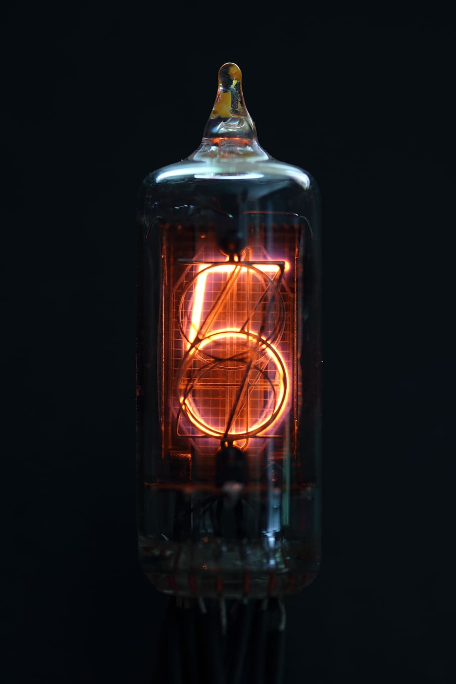 nixie, tube, indicator, vacuum, digit, glass, electronic, display, HD wallpaper