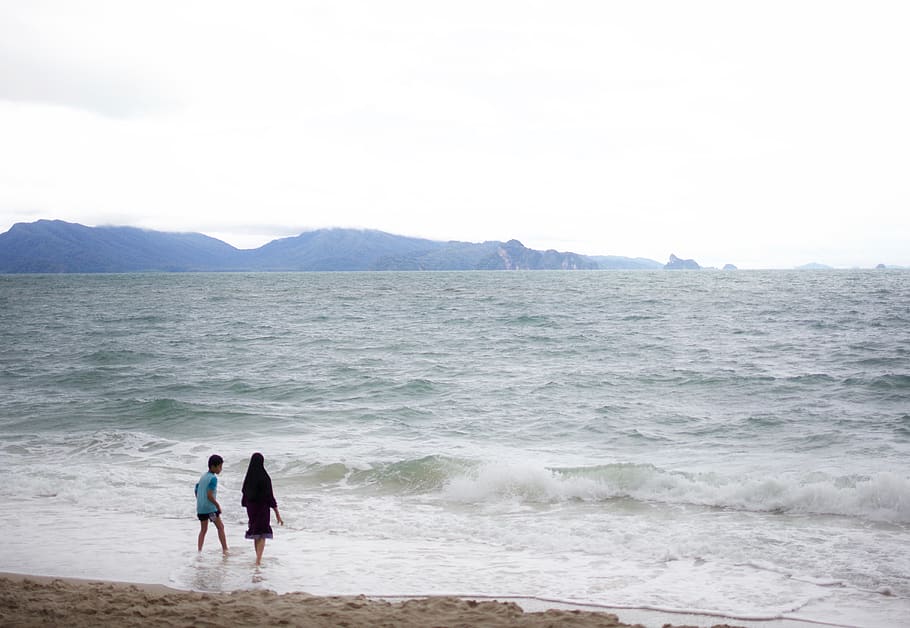 malaysia, langkawi, two people, sea, water, beach, togetherness HD wallpaper