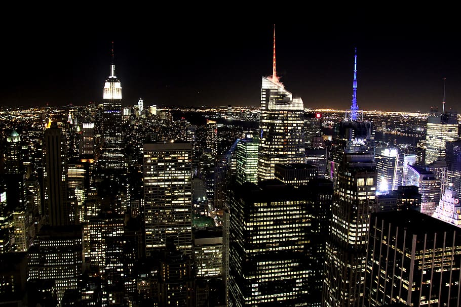 HD wallpaper: new york, united states, skyscraper, night sky, nyc ...
